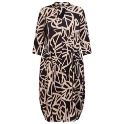 Clearance Alembika Abstract Leaf Print Dress Black