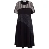 Discount Alembika Striped Jersey Dress Black