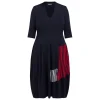 Fashion Alembika V-Neck Jersey Dress Navy