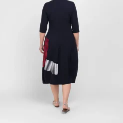 Fashion Alembika V-Neck Jersey Dress Navy
