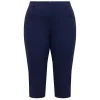 Fashion Beige Capri Trousers Navy