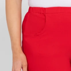 Fashion Beige Capri Trousers Red