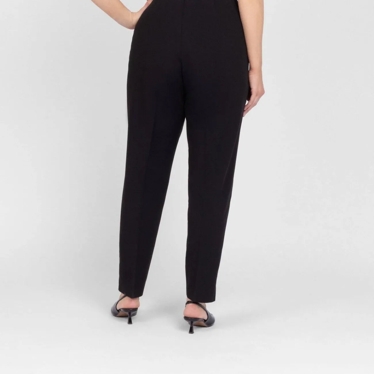 Sale Beige Classic Slim Leg Pull On Trouser Black