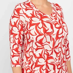 Discount Beige Floral Printed T-Shirt Berry