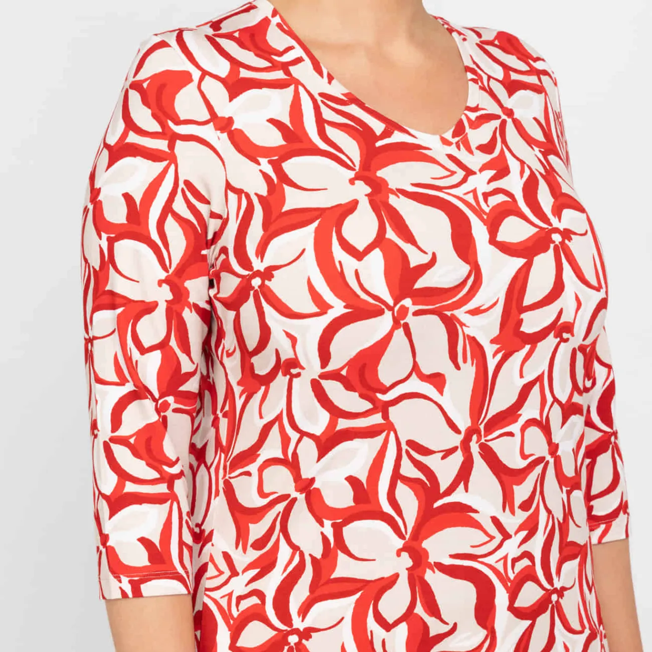 Discount Beige Floral Printed T-Shirt Berry