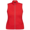 Outlet Beige Jersey Zip Gilet Red