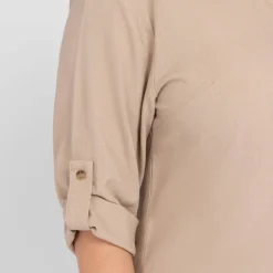 Sale Beige Linen Blend Shirt