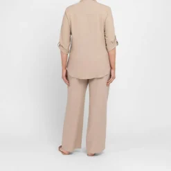Sale Beige Linen Blend Shirt