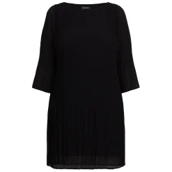 Fashion Beige Pleated Georgette Dress Black