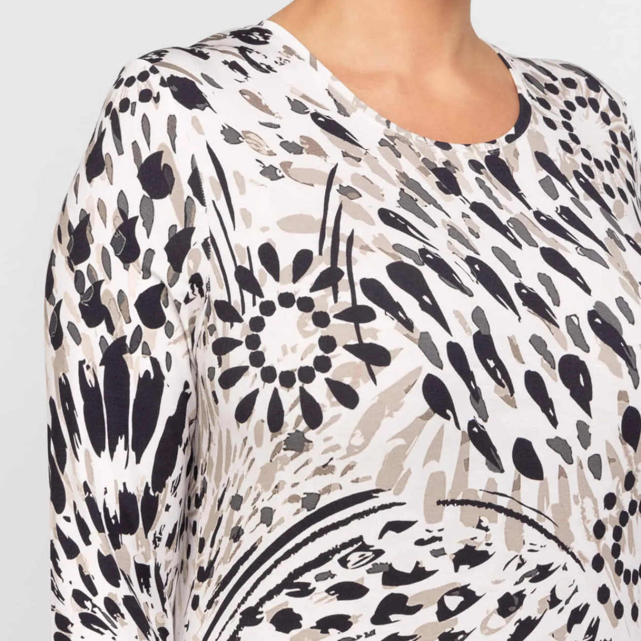 Online Beige Printed T-Shirt Stone