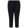 Discount Beige Pull On Cropped Trousers Black