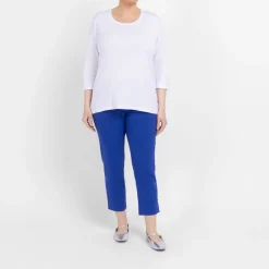 New Beige Pull On Cropped Trousers Cobalt
