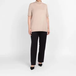 Discount Beige Pull On Trouser Black