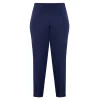 New Beige PULL ON TROUSER FRONT CREASE NAVY