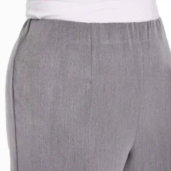 Hot Beige Pull On Trouser Grey Parallel Leg