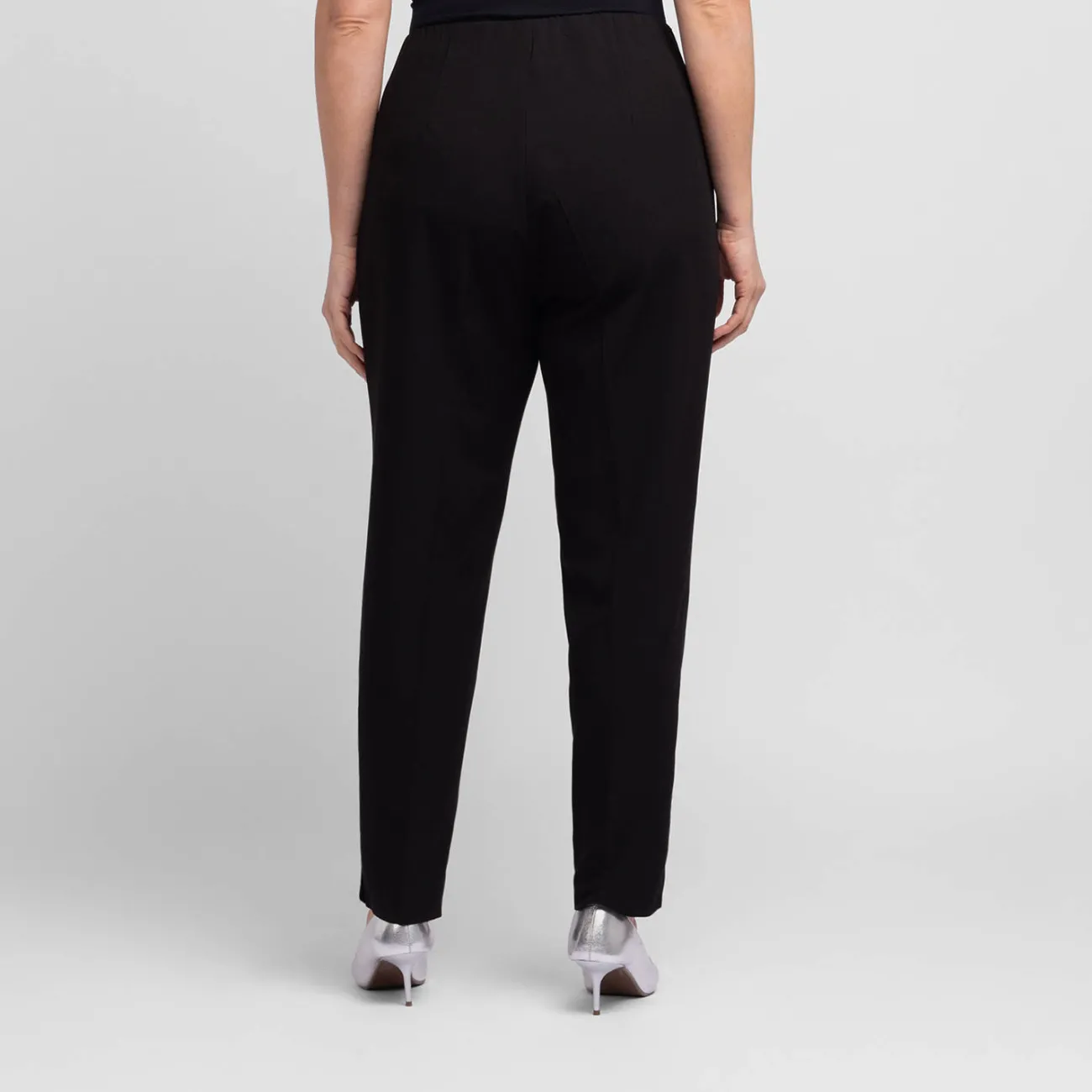 Clearance Beige Pull-On Trousers Black