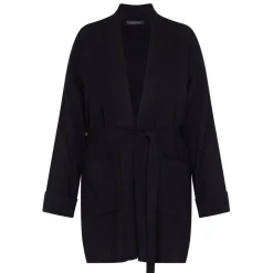 Outlet Elena Miro Belted Edge To Edge Cardigan Black