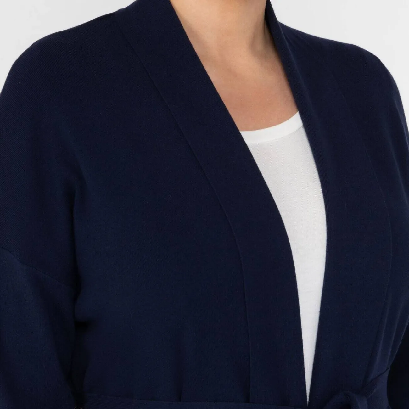 Discount Elena Miro Belted Edge To Edge Cardigan Navy