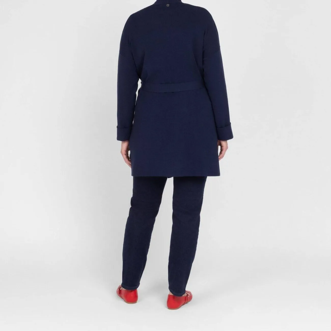 Discount Elena Miro Belted Edge To Edge Cardigan Navy