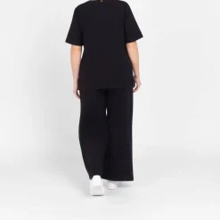 Clearance Elena Miro Embroidered Cotton T-Shirt Black