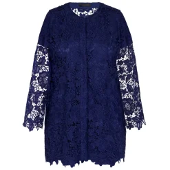 Discount Elena Miro Long Lace Jacket Navy