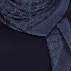 Discount Elena Miro Monogram Scarf Navy