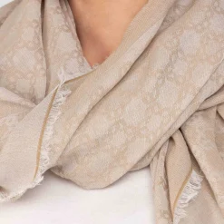 Sale Elena Miro Monogram Scarf Sand