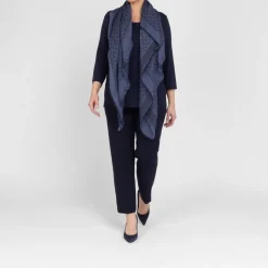 Discount Elena Miro Monogram Scarf Navy