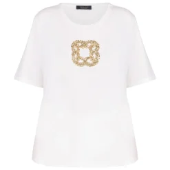 New Elena Miro Sequin Logo T-Shirt White