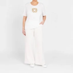 New Elena Miro Sequin Logo T-Shirt White