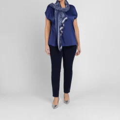Online Elena Miro Stretch Satin Vest Navy