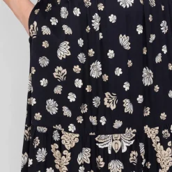 Best Elena Miro Tiered Floral Skirt Black