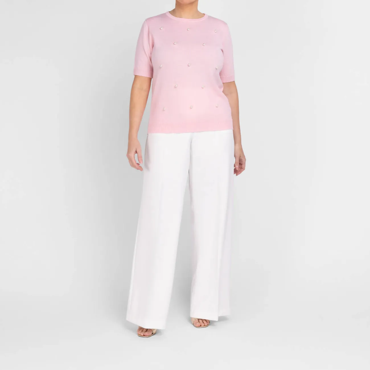 Best ELENA MIRO PRE Elena Miro Wide Leg Palazzo Trouser Ivory
