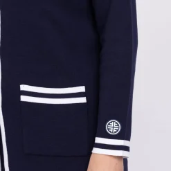 Discount Faber Long Knitted Jacket Navy