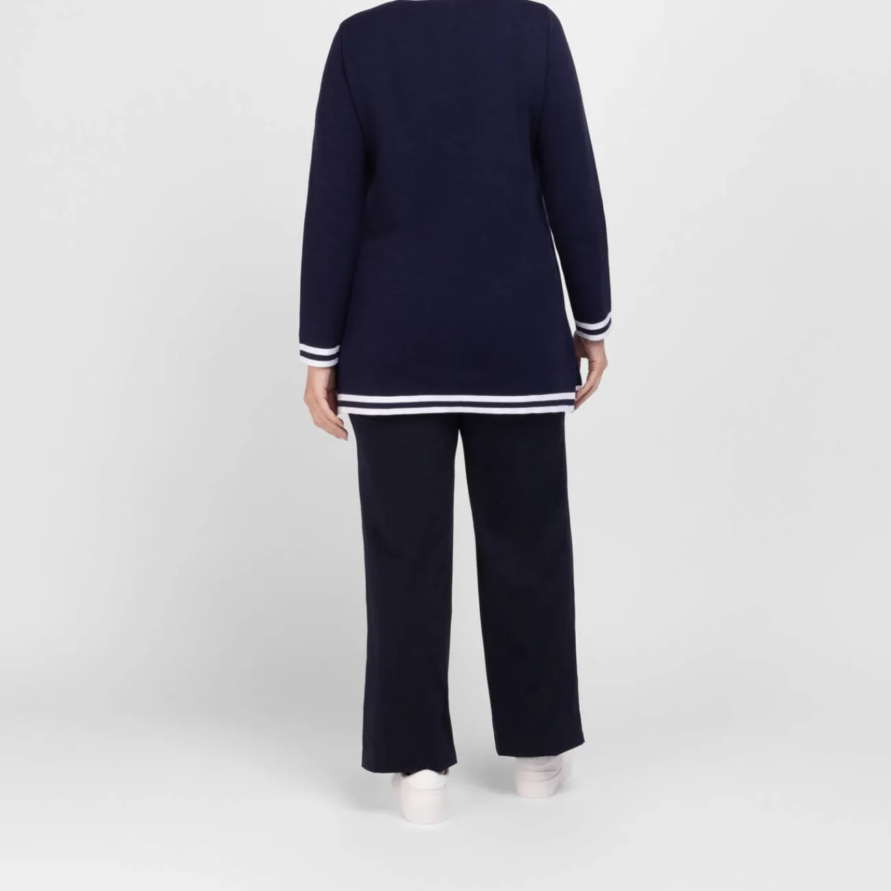 Discount Faber Long Knitted Jacket Navy