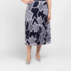 Clearance Faber Pleated Skirt Abstract Print Outfit
