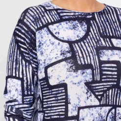 Outlet Faber Sweater Abstract Navy And Indigo