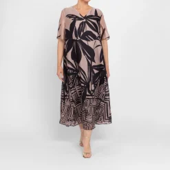 Online GAIA Dress Bamboo Print Camel