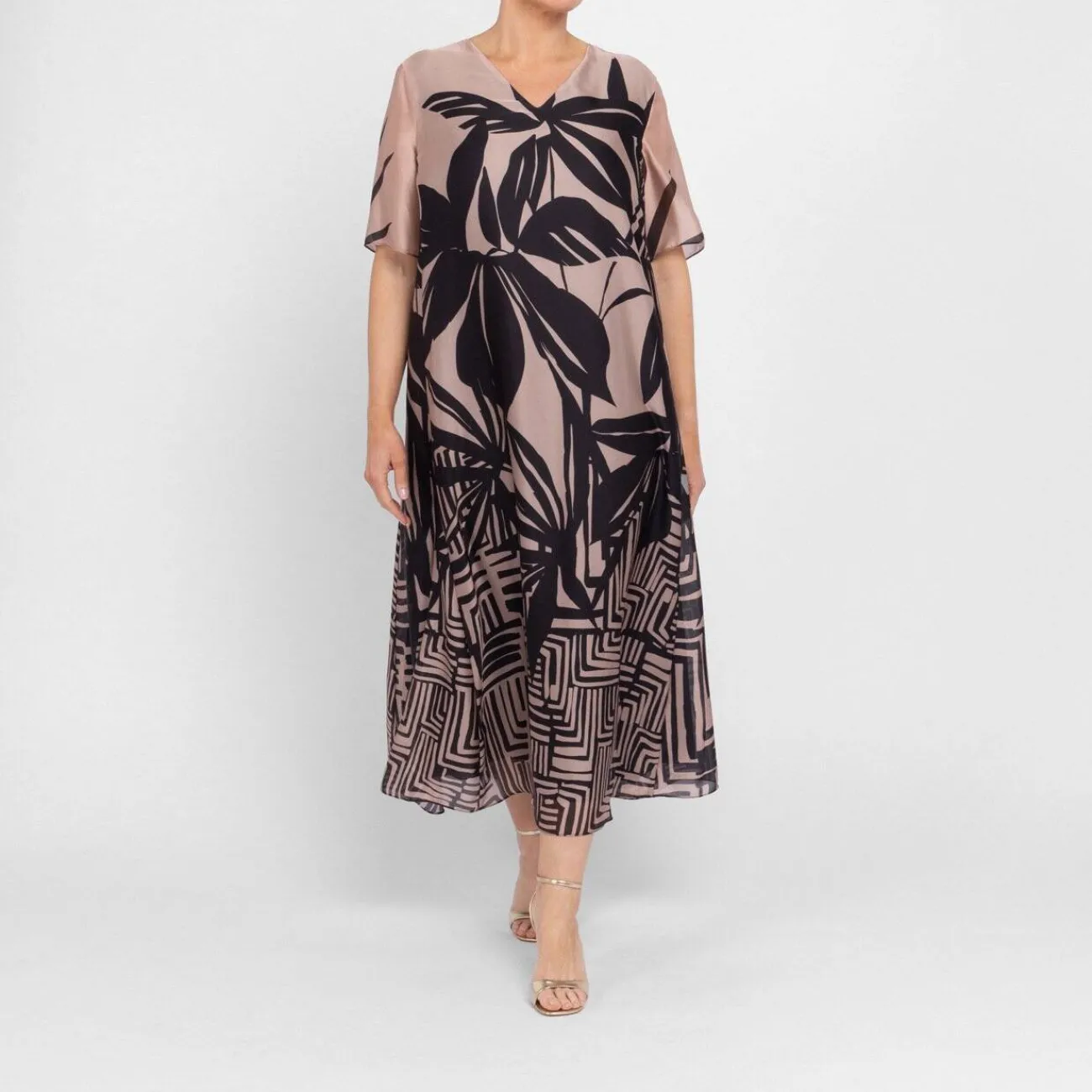 Online GAIA Dress Bamboo Print Camel