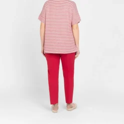 Fashion GAIA Life Lurex Stripe Jersey Top Red