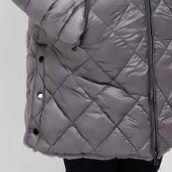 Hot GAIA Life Quilted Puffa Coat Grey
