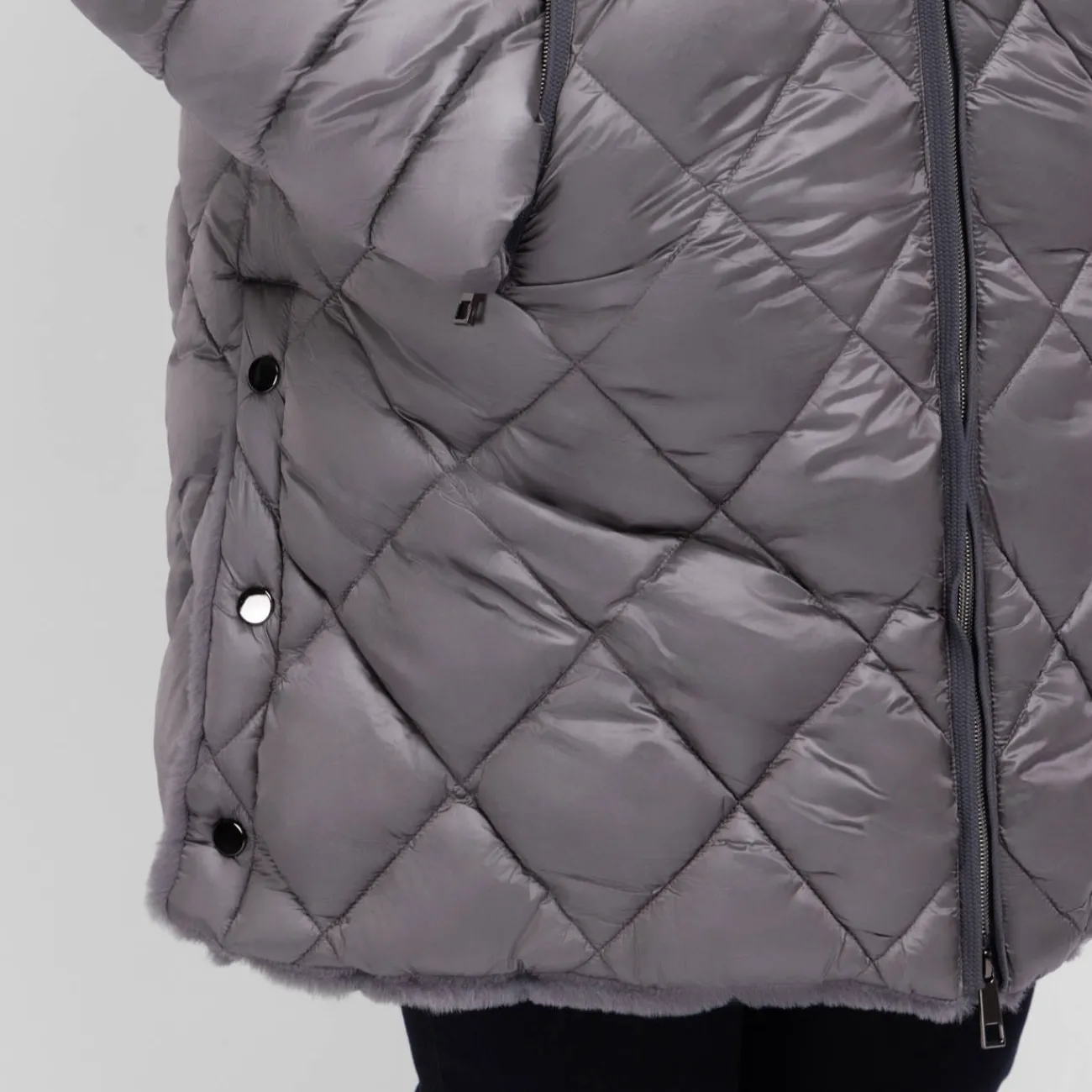 Hot GAIA Life Quilted Puffa Coat Grey