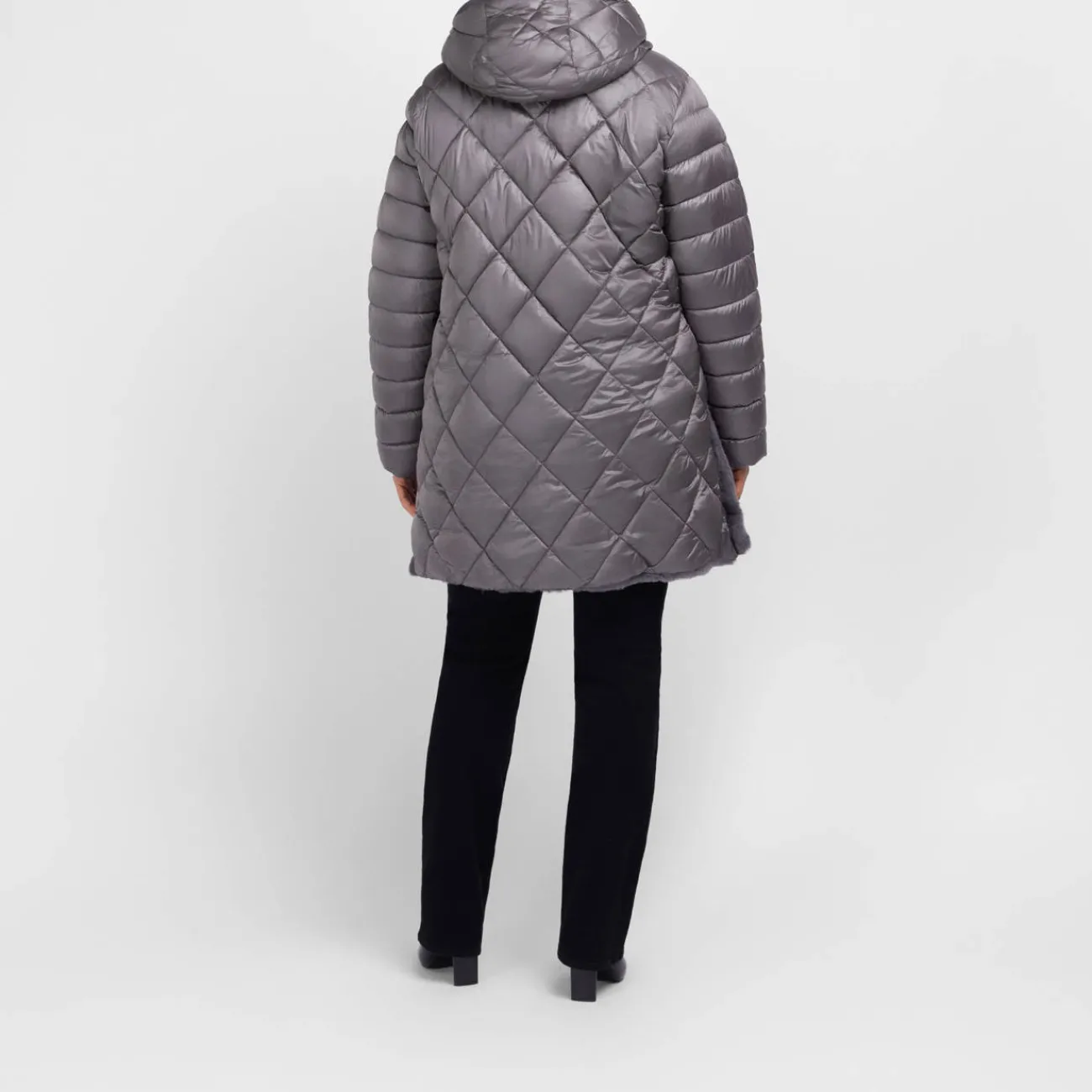 Hot GAIA Life Quilted Puffa Coat Grey