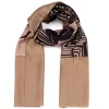Hot GAIA Life Satin Leaf Print Scarf
