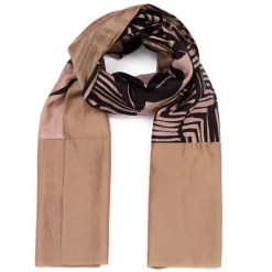 Hot GAIA Life Satin Leaf Print Scarf