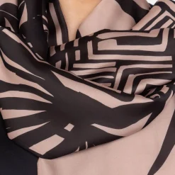 Hot GAIA Life Satin Leaf Print Scarf