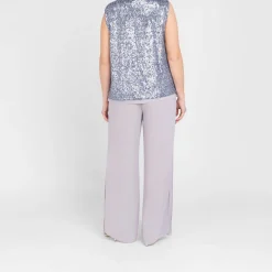 New GAIA Life Sequin Top Pearl Grey