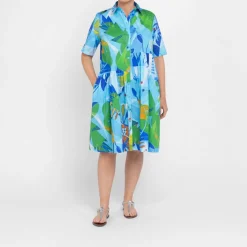 Best Annikki Karvinen Karvinen Printed Cotton Dress Blue