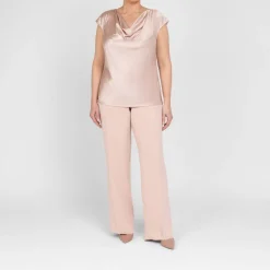 New Luisa Viola Cowl Neck Top Blush Pink