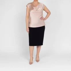 New Luisa Viola Cowl Neck Top Blush Pink